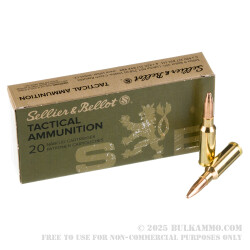 20 Rounds of 6.5 Grendel Ammo by Sellier & Bellot - 124gr FMJ