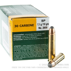 50 Rounds of .30 Carbine Ammo by Sellier & Bellot - 110gr SP