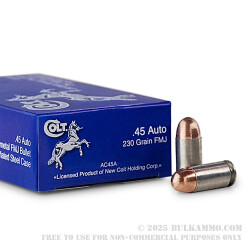 500 Rounds of .45 ACP Ammo by Colt - 230gr FMJ