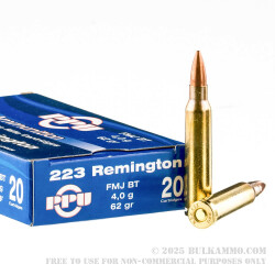 20 Rounds of .223 Ammo by Prvi Partizan - 62gr FMJBT