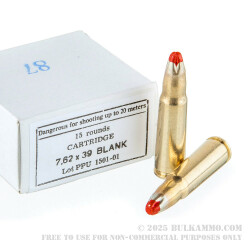 15 Rounds of 7.62x39mm Ammo by Prvi Partizan -  Blanks