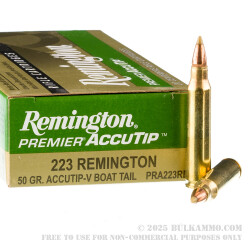 200 Rounds of .223 Ammo by Remington Premier AccuTip - 50gr AccuTip-V