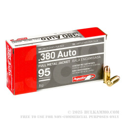 1000 Rounds of .380 ACP Ammo by Aguila - 95gr FMJ