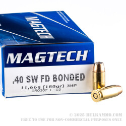 50 Rounds of .40 S&W Ammo by Magtech - 180gr Bonded JHP