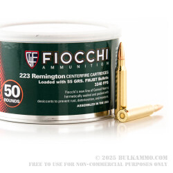 1000 Rounds of .223 Canned Heat Ammo by Fiocchi - 55gr FMJBT