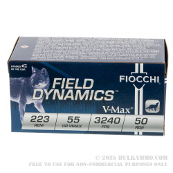 1000 Rounds of .223 Ammo by Fiocchi - 55gr V-MAX