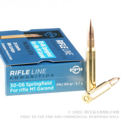 200 Rounds of 30-06 Springfield M1 Garand Ammo by Prvi Partizan - 150gr FMJ