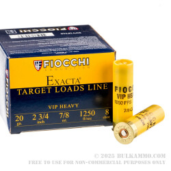 25 Rounds of 20ga Ammo by Fiocchi - 7/8 ounce #8 shot