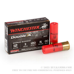 5 Rounds of 12ga Ammo by Winchester -  00 Buck