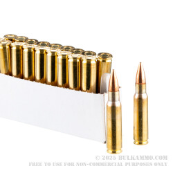 20 Rounds of 6.8 SPC Ammo by Prvi Partizan - 115gr FMJBT