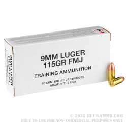 1000 Rounds of 9mm Ammo by Blazer Brass Training - 115gr FMJ