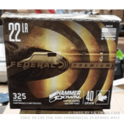 325 Rounds of .22 LR Ammo by Federal HammerDown - 40gr CPHP