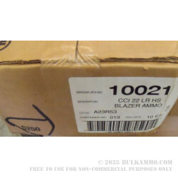 5250 Rounds of .22 LR Ammo by CCI - 40gr LRN