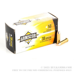 50 Rounds of .38 Spl Ammo by Armscor - 125gr FMJ