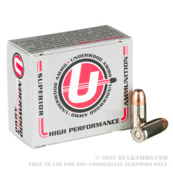 20 Rounds of 9mm +P+ Ammo by Underwood - 124gr JHP