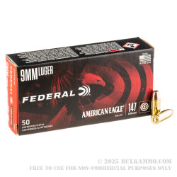 50 Rounds of 9mm Ammo by Federal - 147gr FMJ