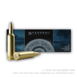 20 Rounds of .270 Win Short Mag Ammo by Federal - 130gr SP