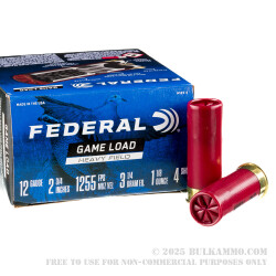 250 Rounds of 12ga Ammo by Federal Game-Shok - 2-3/4" 1-1/8 ounce #4 shot