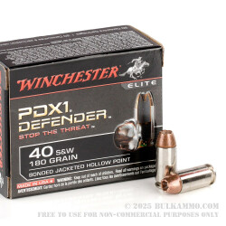 20 Rounds of .40 S&W Ammo by Winchester PDX1 - 180gr JHP