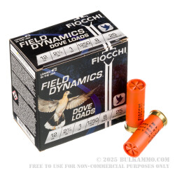 250 Rounds of 12ga Ammo by Fiocchi Game and Target - 2-3/4" 1 ounce #8 shot