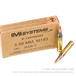 500 Rounds of 5.56x45 Ammo by IMI - 55gr FMJ M193