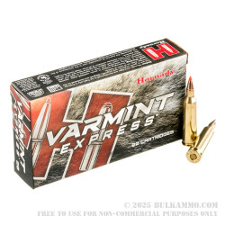 20 Rounds of .22-250 Ammo by Hornady Varmint Express - 50gr V-MAX