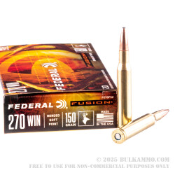 20 Rounds of .270 Win Ammo by Federal - 150gr Fusion Fusion