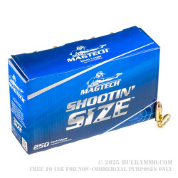 250 Rounds of 9mm Ammo by Magtech - 115gr FMJ