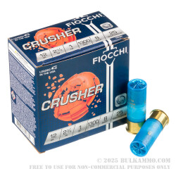 250 Rounds of 12ga 2-3/4" Ammo by Fiocchi - 1 ounce #8 Shot