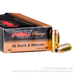 50 Rounds of .40 S&W Ammo by PMC - 165gr JHP