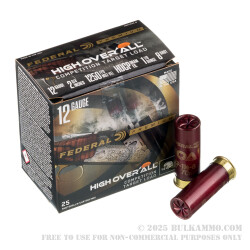 25 Rounds of 12ga Ammo by Federal High Over All - 1 1/8 ounce #8 shot