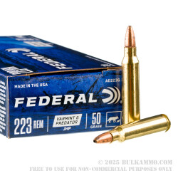 500  Rounds of .223 Ammo by Federal - 50gr JHP