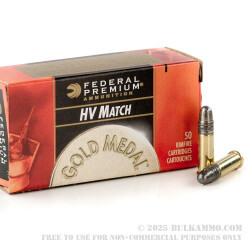 500 Rounds of .22 LR Match Ammo by Federal Gold Medal - 40gr LRN