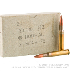 200 Rounds of 30-06 Springfield Ammo by Turkish Military Surplus - 150gr FMJ