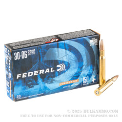 200 Rounds of 30-06 Springfield Ammo by Federal - 150gr SP