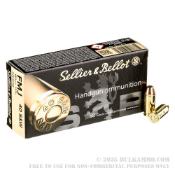 1000 Rounds of .40 S&W Ammo by Sellier & Bellot - 180gr FMJ