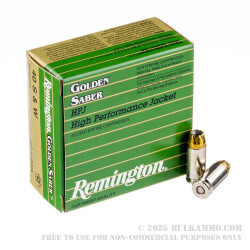 25 Rounds of .40 S&W Ammo by Remington - 165gr JHP