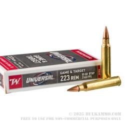 20 Rounds of .223 Ammo by Winchester Universal Game & Target - 55gr BTHP