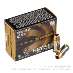 200 Rounds of .45 ACP Ammo by Federal - 230gr JHP