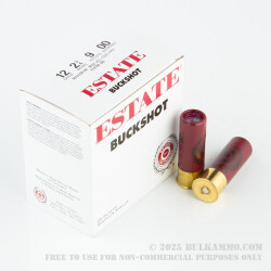 250 Rounds of 12ga Ammo by Estate Cartridge - 00 Buck