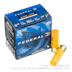 25 Rounds of 20ga Ammo by Federal -  #6 shot