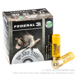 25 Rounds of 20ga Ammo by Federal Upland Steel - 3/4 ounce #7.5 shot