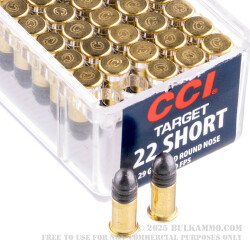 100 Rounds of .22 Short Ammo by CCI - 29gr LRN