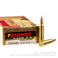 500 Rounds of .223 Ammo by Barnes - 55gr Triple-Shock X