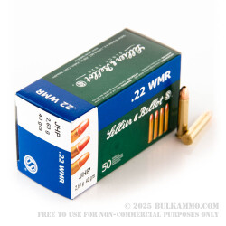 50 Rounds of .22 WMR Ammo by Sellier & Bellot - 40gr JHP