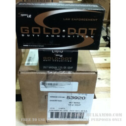 50 Rounds of .357 Mag Ammo by Speer Gold Dot LE - 125gr JHP