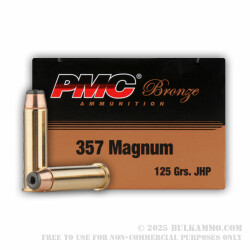 50 Rounds of .357 Mag Ammo by PMC - 125gr JHP