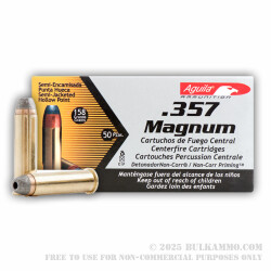 50 Rounds of .357 Mag Ammo by Aguila - 158gr SJHP