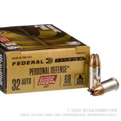 20 Rounds of .32 ACP Ammo by Federal Hydra-Shok Deep - 68gr JHP