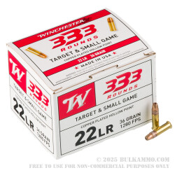 333 Rounds of .22 LR Ammo by Winchester - 36gr CPHP